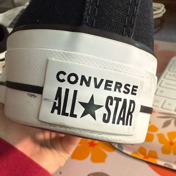 Women’s Chuck Taylor All Star Lift Platform Canvas Black/White/White High-Tops - Picture 12 of 12